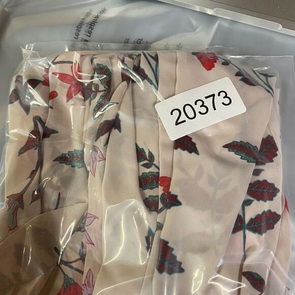 LC Lauren Conrad Blouse Women S Small White Floral Long Sleeve Round Neck Sheer - Picture 9 of 9